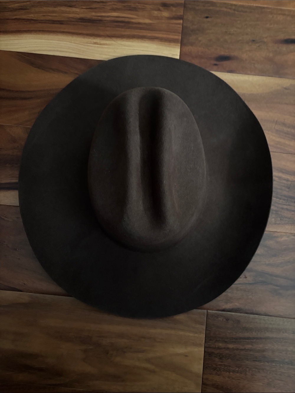 Wide Brim Felt Hat in Dark Brown